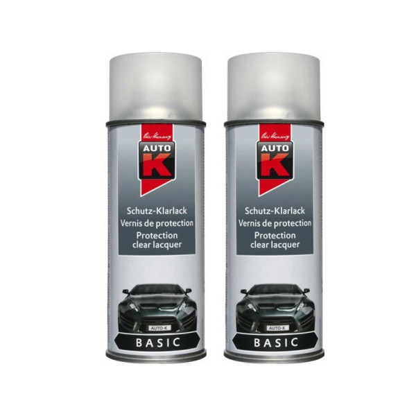 photo-Lot de 2 bombes aérosol vernis de finition transparent satiné Auto-K 400ml