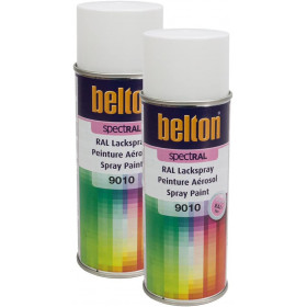 photo-Lot de 2 bombes de peinture Belton Spectral RAL9010 Blanc pur brillant 400ml
