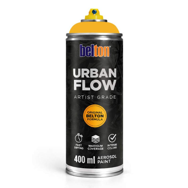 photo-Bombe de peinture - Jaune melon - Belton - Urban Flow - 400ml - Haute couvrance