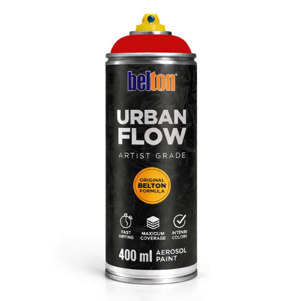 photo-Bombe de peinture - Rouge tornade - Belton - Urban Flow - 400ml - Haute couvrance