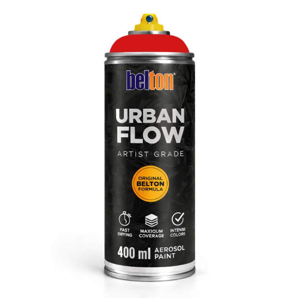 photo-Bombe de peinture - Rouge carmin - Belton - Urban Flow - 400ml - Haute couvrance
