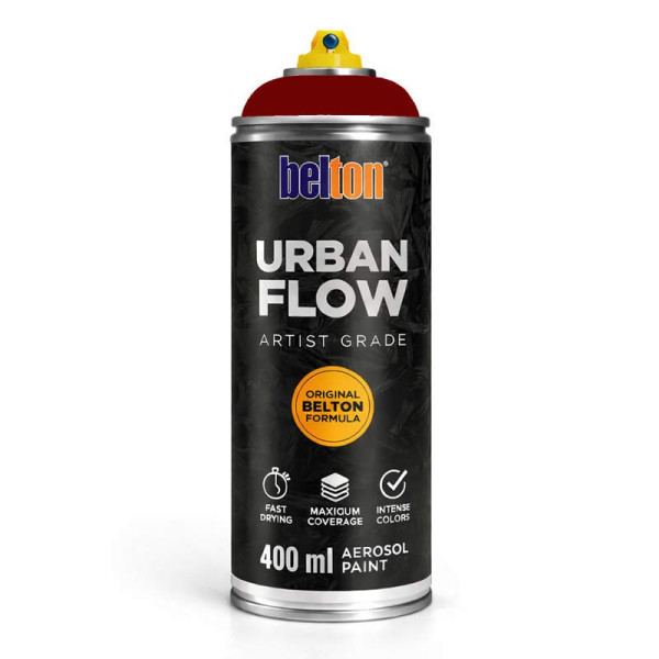 photo-Bombe de peinture - Rouge bordeaux - Belton - Urban Flow - 400ml - Haute couvrance