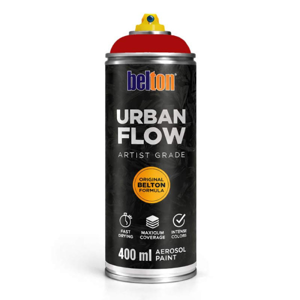 photo-Bombe de peinture - Rouge signal - Belton - Urban Flow - 400ml - Haute couvrance