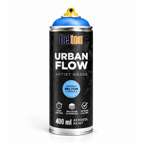 photo-Bombe de peinture - Bleu vif - Belton - Urban Flow - 400ml - Haute couvrance