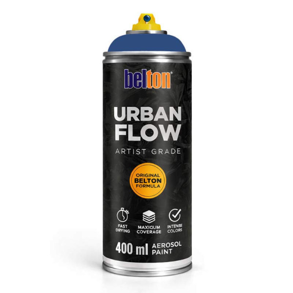 photo-Bombe de peinture - Bleu saphir - Belton - Urban Flow - 400ml - Haute couvrance