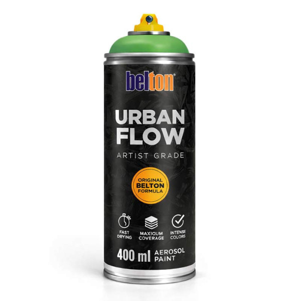 photo-Bombe de peinture - Vert jus - Belton - Urban Flow - 400ml - Haute couvrance
