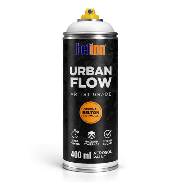 photo-Bombe de peinture - Gris pierre - Belton - Urban Flow - 400ml - Haute couvrance