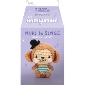 photo-Kit crochet - Nori le singe - Amigurumei - Accessoires inclus - Graine créative