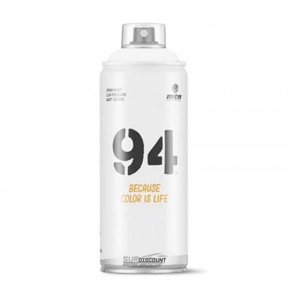 photo-Bombe de peinture MTN 94 - Blanc mat Ral 9010 - 400ml