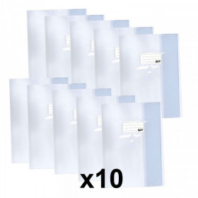 photo-Lot de 10 protège-cahiers 24 x 32 cm grand cahier plastique transparent Apli