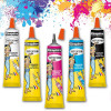 photo-5 tubes de gouache - Blanc jaune bleu magenta noir - Cléopâtre - 30ml