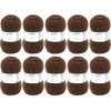 photo-10 pelotes de laine - Chocolat - 23 - 100% acrylique - 3,5/4,5 mm - Gründl - Lisa Premium