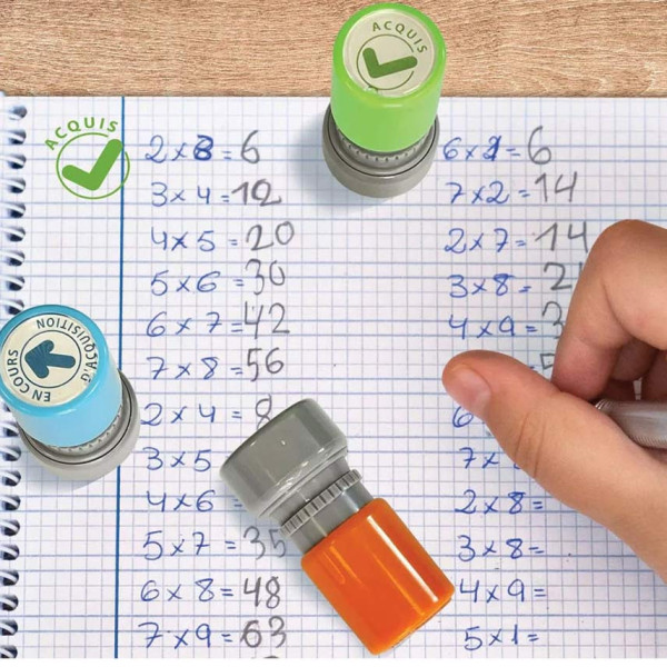 Tampons - 3 niveaux d'acquisitions - Enseignant, professeur - 3 modèles