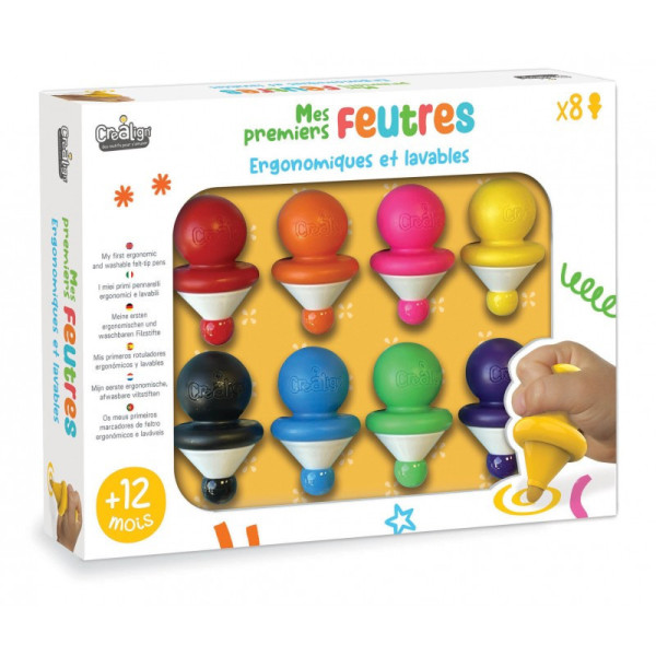 photo-Feutres de coloriage - Ergonomiques - Dès 12 mois - 8 couleurs - Coloriage
