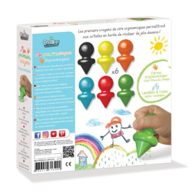 Crayons de couleur - Ergonomiques - Dès 12 mois - 6 couleurs - Coloriage
