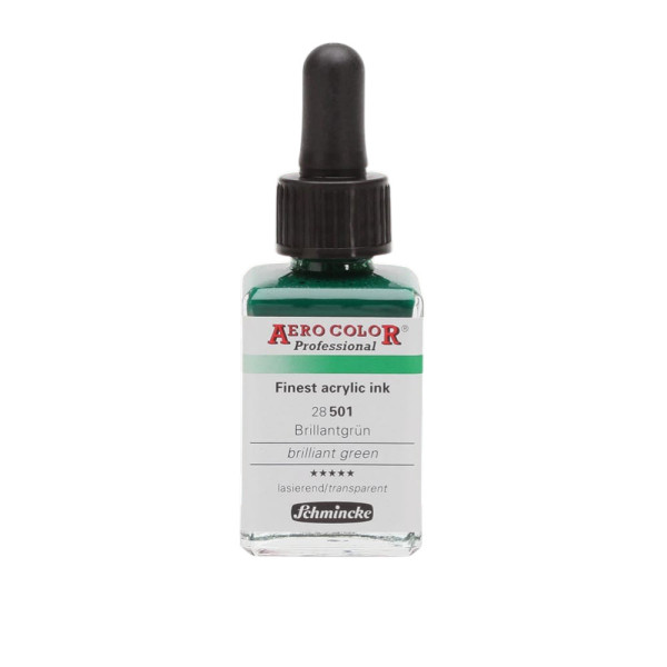photo-Encre acrylique - Extra-fine - Vert brillant - 28 501 - Aéro Color Pro - Schmincke