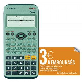 photo-CALCULATRICE CASIO FX 92 COLLÈGE 2D+