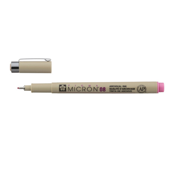 photo-Feutre - Pointe fine - 0,5mm - Rose - Pigma Micron 08 - Sakura - Dessin