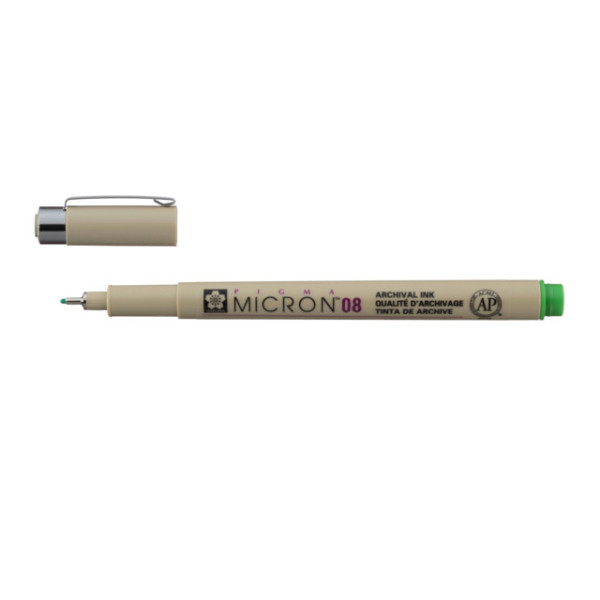 photo-Feutre - Pointe fine - 0,5mm - Vert clair - Pigma Micron 08 - Sakura - Dessin