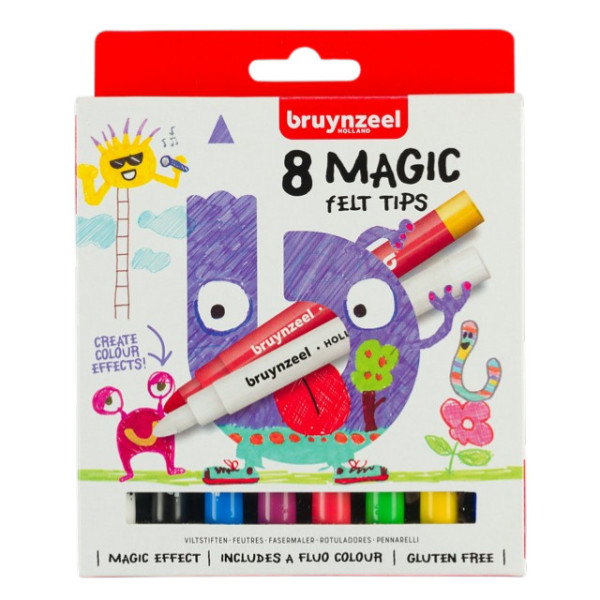 photo-Feutres - Effet magique - Couleurs qui changent - 8 feutres - Coloriage - Enfant - Bruynzeel