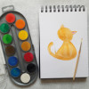 Peinture à l'eau - Palette de 12 couleurs - Pinceau inclus - Enfant - Scolaire - Bruynzeel