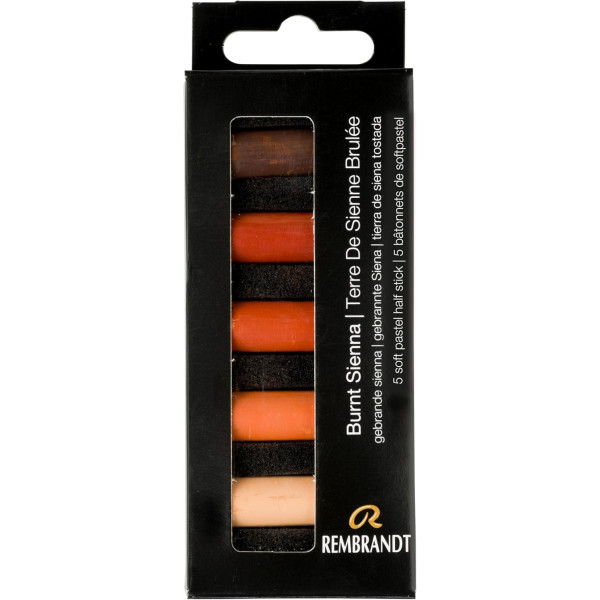 photo-Pastels - Tendres - Teintes terre de sienne - 5 demi-pastels - Rembrandt