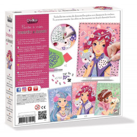 Jeu créatif - Diamond painting - Dès 5 ans - 3 tableaux princesses - Activité manuelle