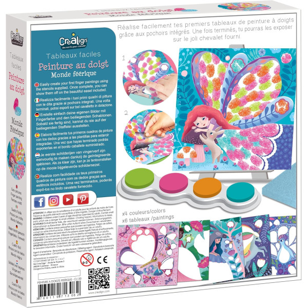Peinture au doigt - Dès 3 ans - 6 tableaux à décorer + 1 encreur - Activité manuelle