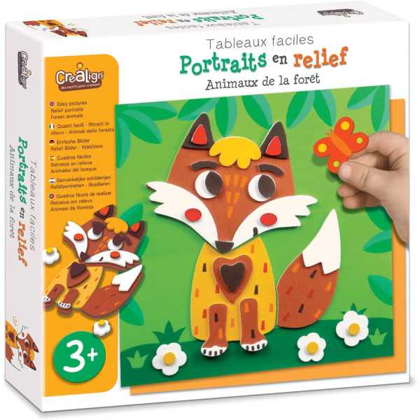 photo-Jeu créatif - Tableaux à décorer - 5 modèles animaux de la forêt - Dès 3 ans - Activité manuelle