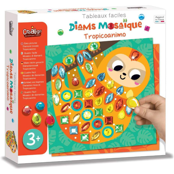 photo-Jeu créatif - Mosaïque à coller - 6 tableaux à créer - Dès 3 ans - Loisirs créatifs enfant