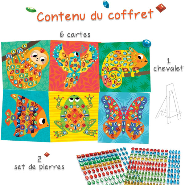 Jeu créatif - Mosaïque à coller - 6 tableaux à créer - Dès 3 ans - Loisirs créatifs enfant