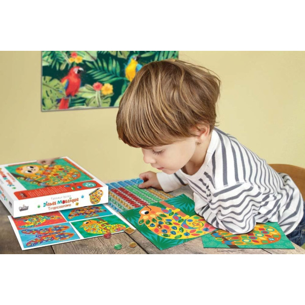 Jeu créatif - Mosaïque à coller - 6 tableaux à créer - Dès 3 ans - Loisirs créatifs enfant