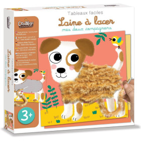 photo-Jeu créatif - Cartes à décorer avec de la laine - 5 modèles animaux - Dès 3 ans - Activité manuelle