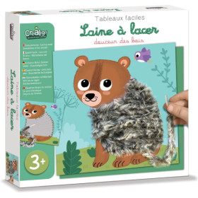 photo-Jeu créatif - Cartes à décorer avec de la laine - 5 modèles animaux - Dès 3 ans - Activité manuelle