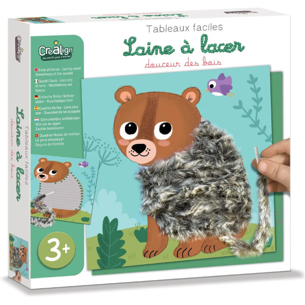 photo-Jeu créatif - Cartes à décorer avec de la laine - 5 modèles animaux - Dès 3 ans - Activité manuelle