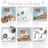 Jeu créatif - Cartes à décorer avec de la laine - 5 modèles animaux - Dès 3 ans - Activité manuelle