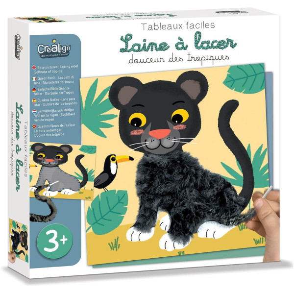 photo-Jeu créatif - Cartes à décorer avec de la laine - 5 modèles animaux - Dès 3 ans - Activité manuelle