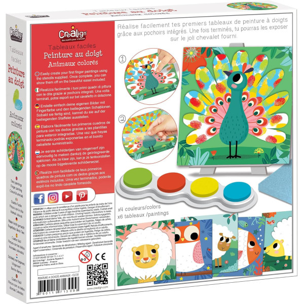 Peinture au doigt - Dès 3 ans - 6 tableaux à décorer + 1 encreur - Activité manuelle