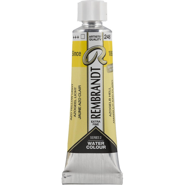 photo-Peinture aquarelle - Extra-fine - Jaune azo clair - 246 - Rembrandt - Tube 10ml