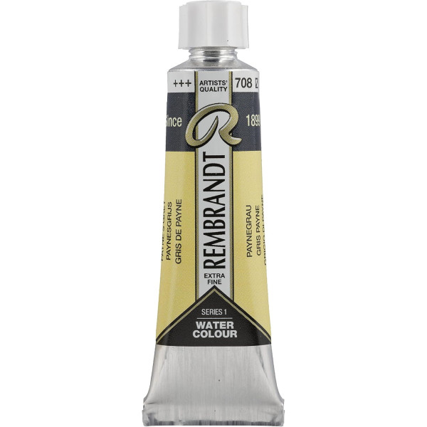 photo-Peinture aquarelle - Extra-fine - Gris de Payne - 708 - Rembrandt - Tube 10ml