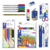 photo-Kit de rentrée des classes - Staedtler - Ciseaux - Crayons - Feutres - Colle - Gomme - Stylos - Compas - Taille-crayon