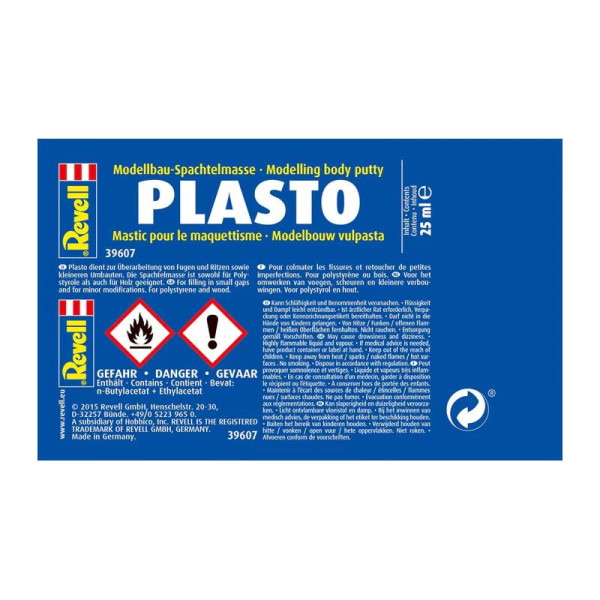 Mastic - Pour les maquettes - Répare défauts, joints et fissures - Tube de 25ml - Revell