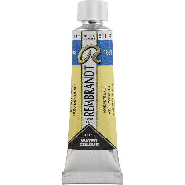photo-Peinture aquarelle - Extra-fine - Bleu de cobalt - 511 - Rembrandt - Tube 10ml