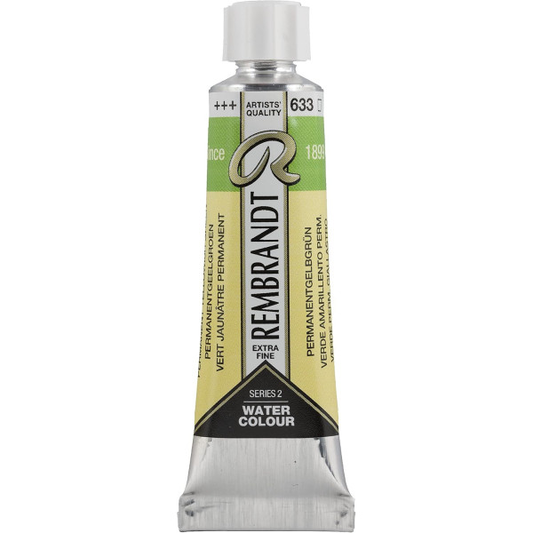 photo-Peinture aquarelle - Extra-fine - Vert jaune permanent - 633 - Rembrandt - Tube 10ml