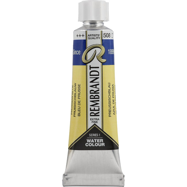 photo-Peinture aquarelle - Extra-fine - Bleu de Prusse - 508 - Rembrandt - Tube 10ml