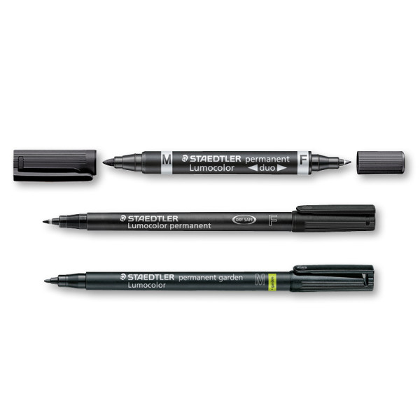photo-Lot de 3 feutres - Noir - Pointe moyenne fine et large - Staedtler