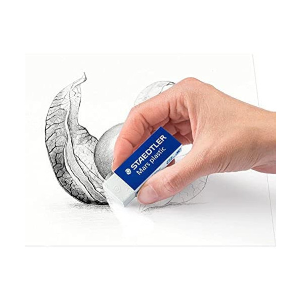 Lot de 2 gommes blanches - Sans phtalate ni latex - Staedtler - Mars plastic