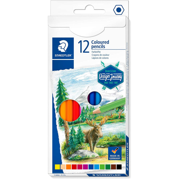 photo-12 crayons de couleur - Beaux-arts - Coloris assortis - Design Journey - Staedtler