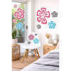Stickers - Muraux - Autocollants - Repositionnables - Motifs fleurs colorés - Décoration
