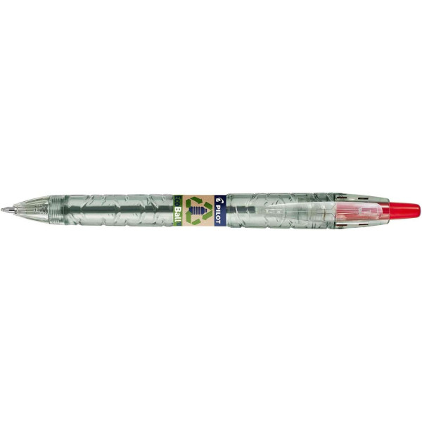 photo-Stylo bille - Rétractable - Rouge - Plastique recyclé - B2P Ecoball - Begreen - Pilot